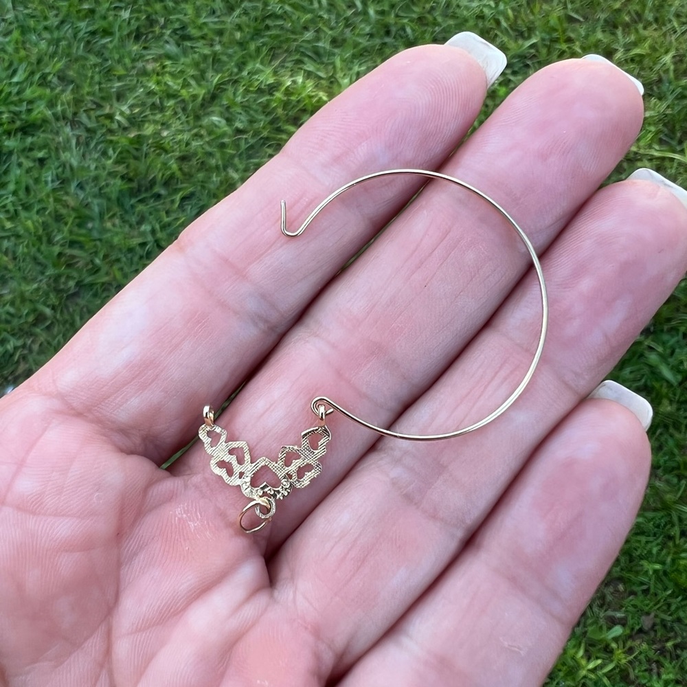 Vintage 14K Gold 1984 Hearts Charm Holder Pendant - Picture 10 of 16